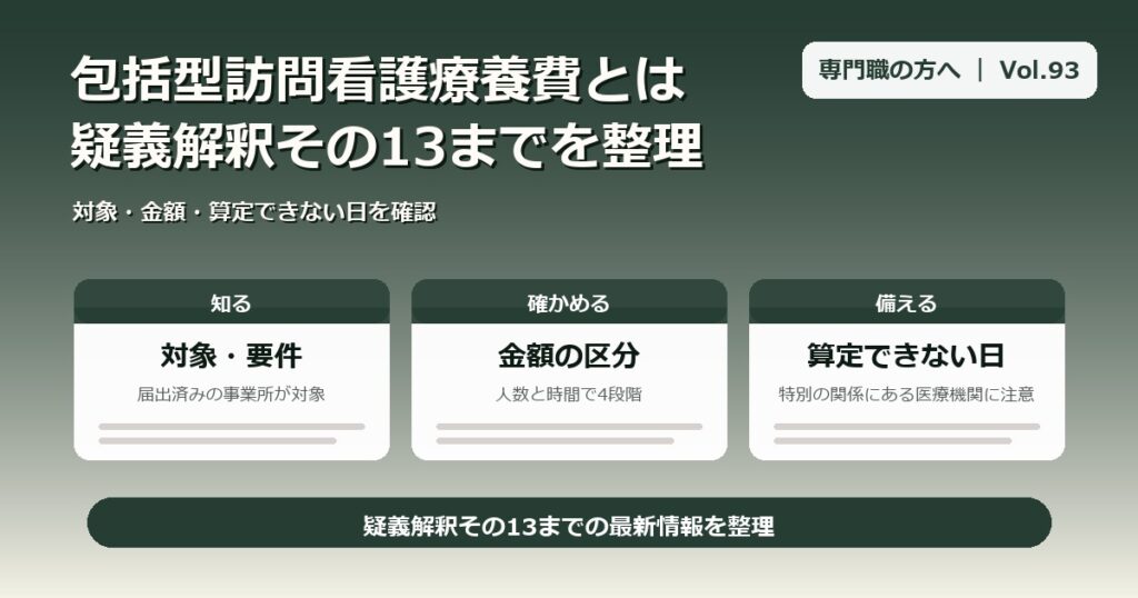 包括型訪問看護療養費とは｜対象・金額・算定できない日を疑義解釈その13まで整理のアイキャッチ画像